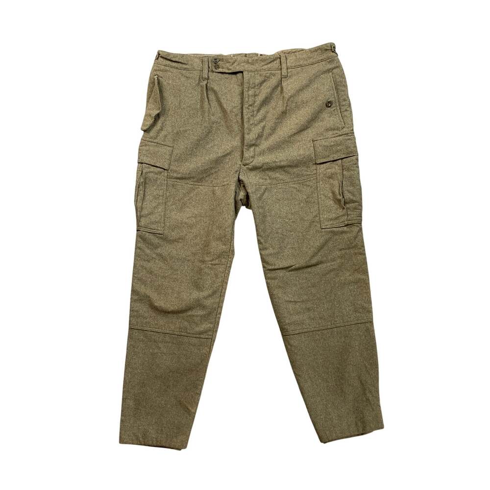 Vintage German Army Pants Mens L/XL Green Military Combat Cargo M&S Wolfsburg